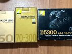 Nikon D5300 DSLR 18-55, 70-300 50mm Lens