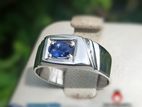 නිල් මැණික්‌ රිදි මුදු Blue Sapphire Gem Silver Men Ring B4