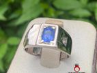 නිල් මැණික්‌ රිදි මුදු Blue Sapphire Gem silver Ring F21