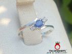 නිල් මැණික්‌ රිදි මුදු Blue Sapphire Gem Silver Ring Ladies 7