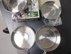 4-Piece Stainless Steel Camping Pan Set