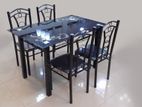 Nob Down Dining Table With 4 Chair Set