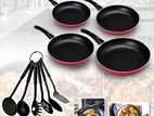 Fry Pan with 6 Spoon Set