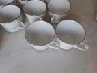 Coffee Cup Set with Silver Line