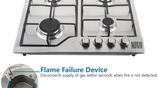 Novo Modern Safety 4 Burner Gas Cooker hob
