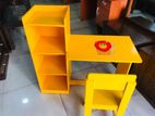Nursery Kids Desk with Chair attached Rack