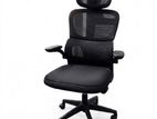 OFFICE CHAIR (WITH HEAD-DRESS)- BLACK- 338