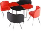 Office Dining Lobby 4 chair and Table full set - Glass