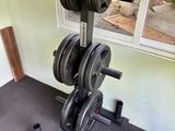 Olympic Weight Plates With Vertical Plate Rack