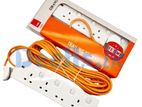 Orange 3 Meter 4 Way 13A Power Extension Cord