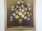 Original Oil (Mid Century) Still Life Flowers Painting by Chialine