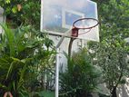 Outdoor Basketball Hoop with Transparent Board and Pole