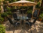 Outdoor Garden umbrella with table chairs