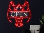 Oyster Neon Seafood Prawn Sign Wall Art Rebrand Led