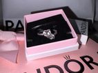 Pandora Double Heart Sparkling Ring