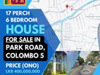 PARK ROAD, COLOMBO 5 I 6 BEDROOM HOUSE for SALE
