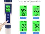 Ph Meter TDS / EC /Salt Thermometer 5 in1 water tester USA Technology.