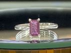 Pink Sapphire (Emerald-cut solitaire ring)