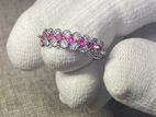 Pink Sapphire Gem Stone Silver Ladies Ring