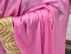 Pink Shimmer Net Saree
