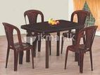 Plastic 4 by 2 Dinning Table with Chairs (L-02)