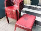 Plastic Chair Set with Stool