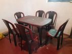 Plastic Dining Table with Chairs