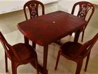 Plastic Dining Table with 4 Chairs (L-2)