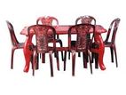 Plastic Large Dining Table With 6 Chairs (L-01)