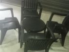 Plastic New 4 Chairs with Stool