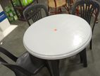 plastic round table with 4 chairs (L-18)