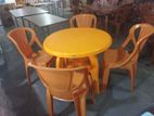 Plastic Round Table with 4 Chairs (L-26)