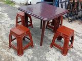 Plastic Table with 4 Stools