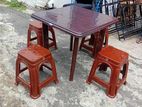 Plastic table with 4 stools