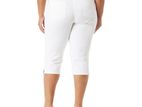 Plus Size Pure White Denim Threequter