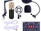 Podcast Equipment Bundle, BM-800 Mic Kit with Live Sound Card