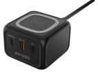 Porodo Desktop Charger with Fast-Wireless Charging USB-C PD & Dual USB-A