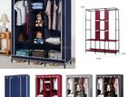 Portable Folding Cheap Simple 3 Door Fabric Cloth Storage Wardrobe