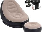 Portable Inflatable Chair & Footrest Set – Comfortable Air Lounge Sofa