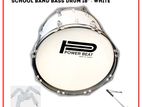 Power Beat Junior Marching School Band Bass Drum 18'' X 12'' - White