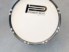 Power Beat Senior Marching School Band Bass Drum 24'' - White