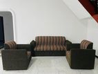 Premium 3- Piece Brown Striped Sofa Set