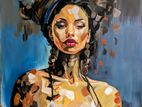 Hand-Painted Acrylic Canvas Painting (24x24 Inches)