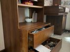 Teak Study Desk with Bookshelf Set