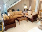 Premium Wooden Sofa Set 3+2+1+ Glass Top Coffee Table (1#)
