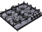 Prestige Timer Cooker Hob 4 Burner Black Stainless Steel