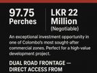 Prime 97.75 Perch Commercial Land for sale at Colombo 2
