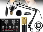 Professional Condenser Dual Microphone with V8 Sound Card