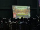 Projector & sound system for tent