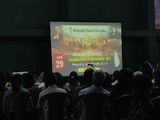 Projector & sound system for tent